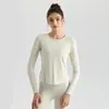 Weiman Ropa Fina para Yoga Manga Larga para Mujer Corte Holgado Secado Rápido Deporte Fitness Top de Cuello Redondo para Usar como Cubierta de Yoga