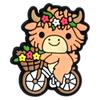 Cartoon Highland Cow Series Gota de Plástico PVC Sapatos de Borracha Macia Buraco Flor Sapato Fivela Sapatos de Jardim Buraco Telefone Móvel Caso DIY Acessórios