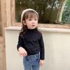 Ropa Infantil Niñas Primavera y Otoño Nueva Camiseta Básica de Cuello Alto para Niños Estilo Otoño Camiseta de Manga Larga Top para Bebé t Al por Mayor