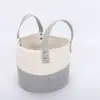 Cesta de fábrica con asa de cuero azul, cesta de almacenamiento de cuerda de algodón, plegable, para supermercado, de comercio exterior, de dos colores
