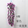 Ratán de Flor Violeta Simulada Flor Artificial para Interior Decoración de Sala de Estar Flores Colgantes de Pared para Balcón Venta al por Mayor Orquídea Colgante para Boda