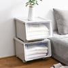 Caja de almacenamiento extragrande de plástico con apertura lateral y apertura frontal, organizador de juguetes para niños, caja de almacenamiento con tapa, caja de almacenamiento para ropa