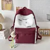 Mochila estilo universitario, mochila estudiantil linda con bloques de color, bolso de doble hombro de alto valor estético, mochila ligera, mochila estudiantil de gran capacidad