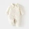 Macacão de Bebê para Meninas, Novo Estilo Outono e Inverno, Algodão Acolchoado, Roupa de Algodão Engrossada e Quente para Meninos