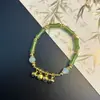 Pulsera de Bambú con Cuentas Estilo Chino Diseño Retro Nicho Pulsera de Gama Alta Hoja de Bambú Regalo para Mejores Amigas