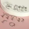 Conjunto de Piercing de Nariz de Aço Inoxidável com 12 Peças, Best-Seller Transfronteiriço, Argola Básica de Nariz com Zircônia em Formato de Coração, Joia para Piercing