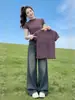 Blusa de Tricô Casual Estilo Coreano Semi-Gola Alta Slim Fit Manga Curta Feminina Verão Nova Chegada Top de Alto Padrão para o Trabalho Redutor de Idade