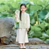 Hanfu para Niños Nuevo Estilo Chino Estilo Nacional Conjunto Primavera Otoño Infantil Nuevo Estilo Chino Disfraz Antiguo Traje Tang para Niñas Disfraz de Performance para Jardín de Infancia