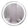 Gabinete de Baño con Espejo y Marco, Espejo de Tocador Inteligente Desempañante LED Iluminado Ovalado de una Sola Pieza