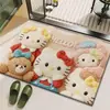 Alfombra de Baño de Tierra de Diatomeas Dibujos Animados Lindos de Hellokitt con Textura de Punto y Apariencia Adorable, Alfombra de Baño Absorbente y Antideslizante