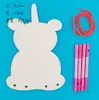 Carillón de viento de madera para jardín de infantes, creativo, para colorear, grafiti, para niños, bricolaje, hecho a mano, material de carillón de viento de conejo, accesorios, bolsa