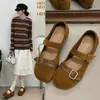 Zapatos retro Mary Jane para mujer de otoño con hebilla de cinturón y tacón grueso, nuevo modelo 2026, que aumentan la altura, zapatos de tacón de corte bajo, Lademei
