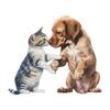 Nuevos divertidos m53 Dibujos animados Creativo gato cachorro apretón de manos pegatinas para inodoro baño embellecer pegatinas de pared