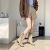 Botas vaqueras occidentales de tacón grueso y pierna ancha para mujer, nuevas botas de moda tendencia para otoño e invierno 2026, botas Martin versátiles