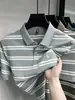 Camiseta de Manga Corta a Rayas con Cuello para Hombre, Estilo Nuevo Verano 2026, Moda, Bordado de Caballo, Polo Transpirable Casual para Hombre