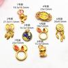 Atrapasueños de color dorado antiguo, lindo conejo corriendo, anillo de cuentas, pulsera, collar, colgante, accesorios de joyería de oro arena