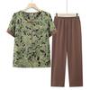 Camiseta de manga corta para mujer de mediana edad y anciana, verano, lo último de estilo occidental, elegante, para madre, a la moda, cuello redondo, estampada, nueva, estilo chino