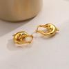 Brincos de Estilo Minimalista para Mulheres, Design de Nicho com uma Personalidade Simples e Única, Brincos de Moda de Alto Nível e Luxo Leve em Ouro 18K