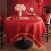 Toalha de Mesa para Café da Manhã de Ano Novo 2026 Novo Estilo Toalha de Mesa Vermelha Tapete de Mesa Atmosférico Decoração de Festival da Primavera Tapete de Proteção para Superfície de Mesa