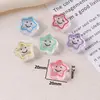 Acrílico transparente gotas de óleo contas sorridentes florzinha estrela de cinco pontas coração de pêssego furo reto contas soltas pulseira DIY acessórios de cabelo
