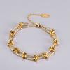 S44 al por mayor chapado en oro al vacío de 18K pulsera de diseño de nudo de personalidad europea y americana estilo ins viento frío