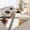 Capacho Minimalista Moderno de Cobertura Total Estilo Nórdico para Uso Doméstico, Tapete para Mesa de Centro de Sala de Estar Sofá, Tapete para Quarto ao Lado da Cama, Tapete Retangular para Chão