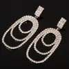 Pendientes de Aro Redondos Estilo Coreano con Pedrería Grande de Moda para Mujer, Pendientes de Moda de Lujo Ligero E301