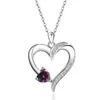 Collar de Plata de Ley S925 Europeo y Americano de Gama Alta con Doce Piedras del Zodiaco, Temperamento Corazón para Mujer, Collar con Sentido de Diseño de Nicho