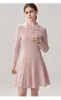 Vestido de Cachemira Grueso para Mujer Otoño e Invierno, Cuello Polo Semiabierto, Botones, Tejido de Punto Trenzado, Capa Interior, Ropa Exterior, Vestido de Lana