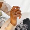 Anillo de dedo índice abierto ajustable de alta calidad, ligero, de lujo, con personalidad de moda de nicho, con incrustaciones de diamantes geométricos redondos simples de Corea del Sur