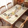 Capa de Mesa de Jantar Americana, Luxo Acessível e Toalha de Mesa Estilo Pastoral Retrô de Alta Qualidade, Impermeável e à Prova de Óleo, Retangular, para Mesa de Centro