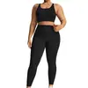 Conjunto de yoga transfronterizo europeo y americano para mujer talla grande, conjunto deportivo de correr y fitness elástico de secado rápido, hermoso diseño en la espalda