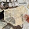Calcinhas de Renda e Cetim Estilo Francês Luxo Leve Femininas Tamanho Plus Sexy Vazadas Puro Desejo Afinam o Quadril Cintura Média para Mulheres