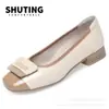 Sapatos de camada única para primavera para mulheres 2024 novos sapatos femininos moda sapatos de mãe sola macia sapatos de camada única pequenos sapatos de couro fabricantes entrega em peça única