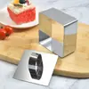 Círculo de mousse redondo de acero inoxidable Molde para pastel en forma de corazón DIY con plato de empuje Molde para pasta de taro Herramientas para bolas de arroz y sushi