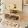 Suporte Elevado para Computador de Madeira Maciça para Estação de Trabalho Feminina Suporte para Monitor Base Elevada para Mesa de Escritório Prateleira de Armazenamento
