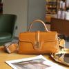 Bolsa Transversal de Couro Genuíno Nova da Primavera 2026 Moda Versátil Couro Bovino de Primeira Camada Alça Larga Bolsa Casual Feminina