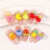 Joias para Nail Art de Frutas Tridimensionais com Fundo Plano DIY Cor Pura Estilo Creme Pequenos Brincos Acessórios Feitos à Mão Materiais