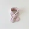 Cachecol para Bebê Qiu Nan Luvas Inverno Estilo Coreano Cor Lisa Versátil Quente e à Prova de Frio Luvas com Pingente de Dedo para Bebê Recém-Nascido