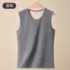 Colete térmico masculino com forro de fleece, espessado para aquecimento, camada base para outono e inverno, top sem mangas estilo jovem, resistente ao frio
