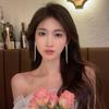 Banco de orejas Dongju Xinghe ~ Pendientes de borla de perlas, diseño de nicho, pendientes de principios de verano, pendientes ligeros de lujo, pendientes de moda femenina