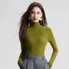 Suéter de Tricô 100% Lã Pura com Gola Redonda, Peça Única Sem Costura, Lavável à Máquina, Fio 60, para Mulheres, Suéter Slim Fit para Outono e Inverno