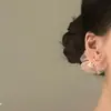 "Flores de Gasa en Polvo" Pendientes de Flor de Chifón Rosa para Mujer, de Alta Gama y Súper de Hada, Pendientes de Estilo Vacaciones de Verano en la Costa
