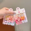 Elástico de cabelo xadrez de cinco pontas para crianças, corda de cabelo com laço em formato de coração para meninas, elástico de cabelo que não danifica, conjunto de Ano Novo