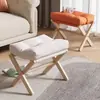Banqueta de Almacenamiento de Madera Maciza, Banqueta para Cambiarse los Zapatos, Taburete Reposapiés, Reposapiés para Siesta en la Oficina, Reposapiés para Sala de Estar, Taburete Bajo Plegable, Taburete Plegable