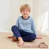 Venta de liquidación: Conjunto de ropa interior térmica de algodón puro para niños para otoño e invierno, ropa de estar unisex para bebé, tops y pantalones de otoño, pijamas para niños