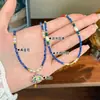 Collar de Cuentas Ojo del Diablo Lapislázuli Retro Exquisito de Gama Alta Europeo y Americano Lujo Accesible Nicho Versátil Cadena para Clavícula para Mujeres