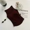 Nuevo top sin mangas de otoño e invierno de tela cepillada con cuello halter y almohadilla para el pecho incorporada, simple y elegante, perfecto para un look de espalda bonito para chicas jóvenes