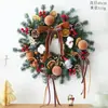 Guirlanda de Decoração de Natal Pendurada na Porta Presente Arranjo de Decoração de Cena de Parede Guirlanda de Natal