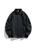 Chaqueta casual de punto gofre para hombre, nuevo estilo primavera y otoño, corte holgado, cuello camisero, manga larga, estilo workwear vintage a la moda